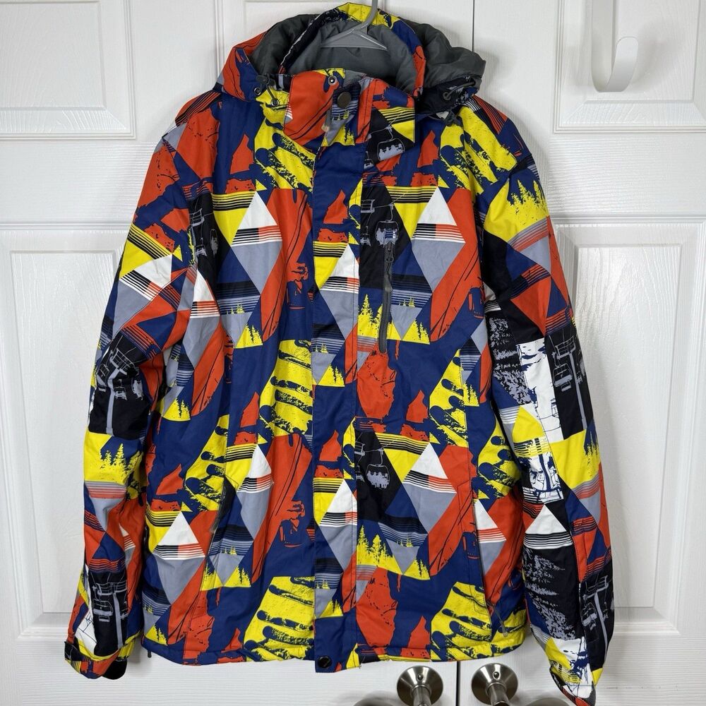 Wild Snow Landscape Colorful Winter Jacket Men’s Size XL